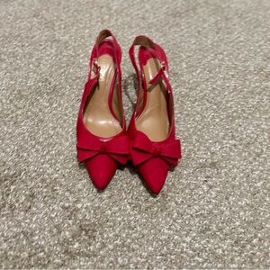 J.Renee Vibrant Red Bow Slingback Heels